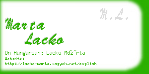 marta lacko business card